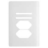 Placa P/ 2 Interruptores (ESPECIAL) + 2 Tomadas 4x2 - Novara Branco